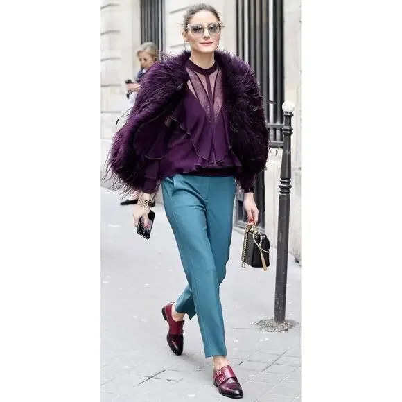 Rebecca Taylor Cassis Silk Charmeuse Top NWT  Jewel Tone Fall Dinner City Blouse - Picture 6 of 16